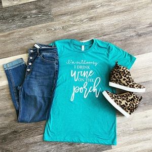 Graphic tee Wine on the Porch